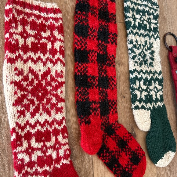 THREE Knit Christmas Stockings + Jingle Bells - Picture 3 of 7
